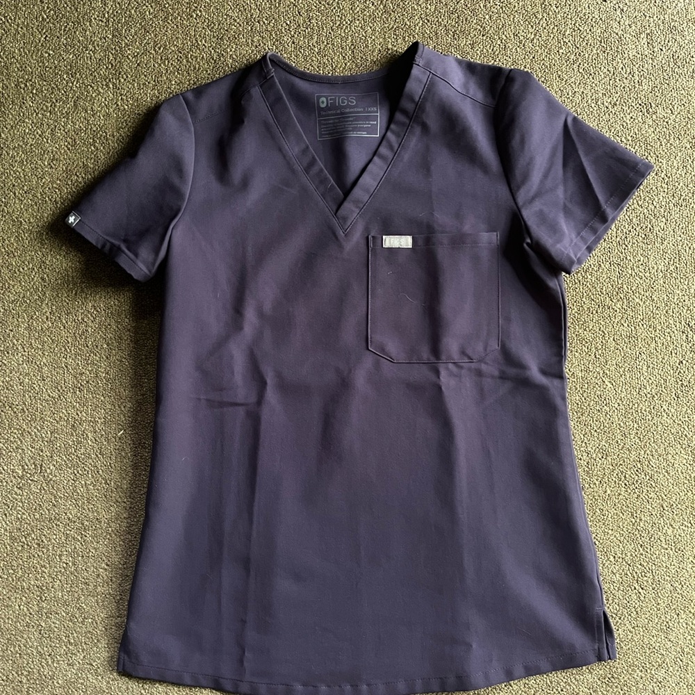 Figs Catarina Scrub Top Purple Shadow